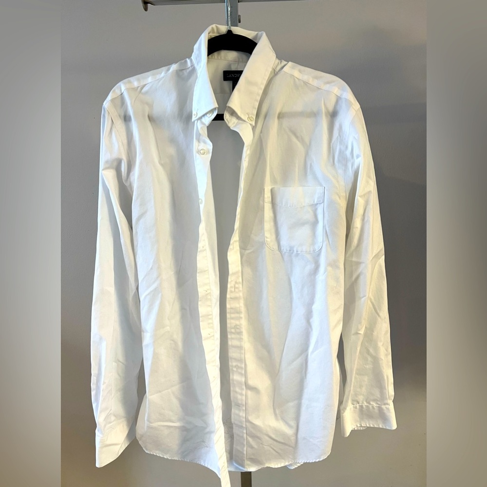 Lands' End Mens Shirt Large TALL Neck 16.5 x 37